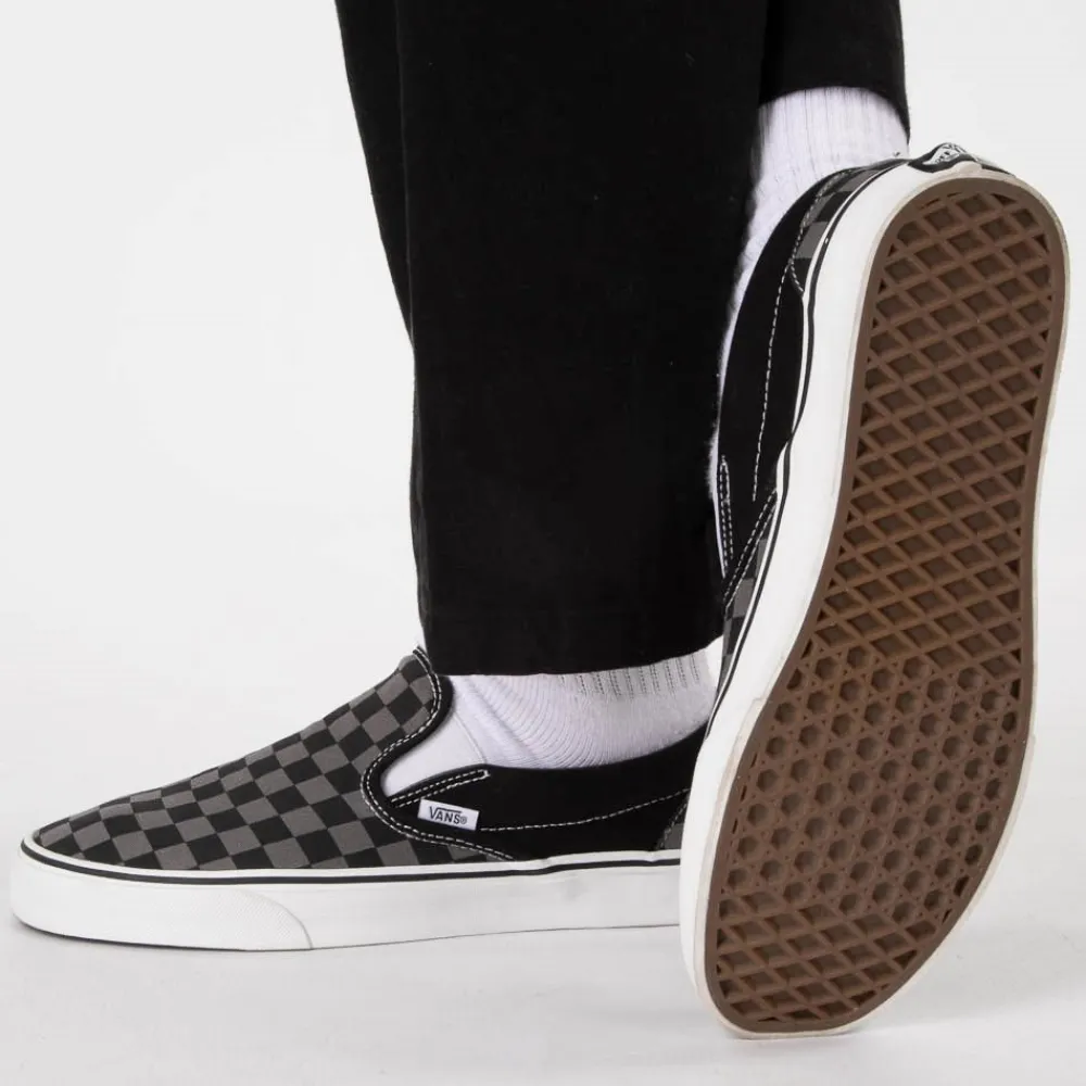 Shop Vans Slip-On Checkerboard Skate Shoe - Grey / Black