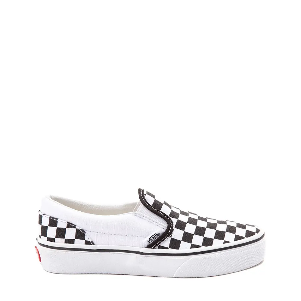 Best Sale Vans Slip-On Checkerboard Skate Shoe - Little Kid / Big Kid - Black / White