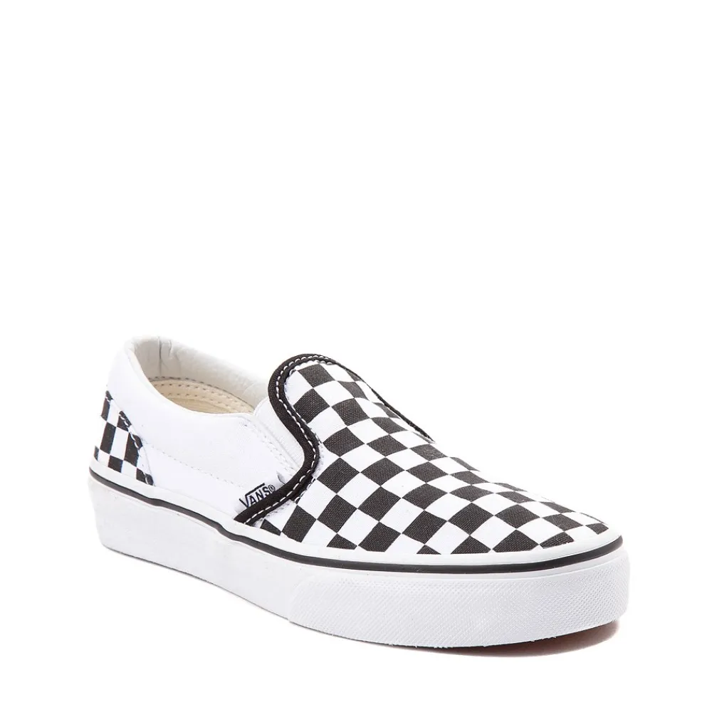 Best Sale Vans Slip-On Checkerboard Skate Shoe - Little Kid / Big Kid - Black / White
