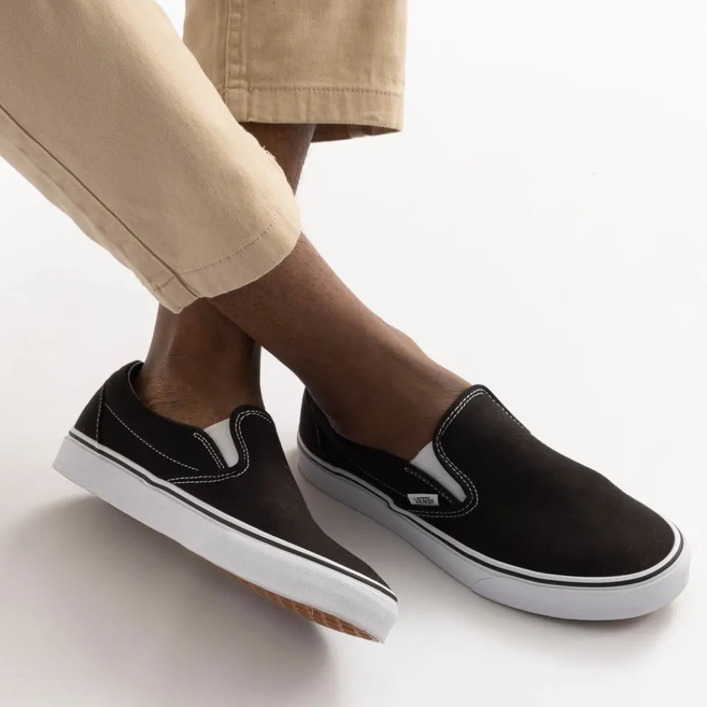 Cheap Vans Slip-On Skate Shoe - Black / White