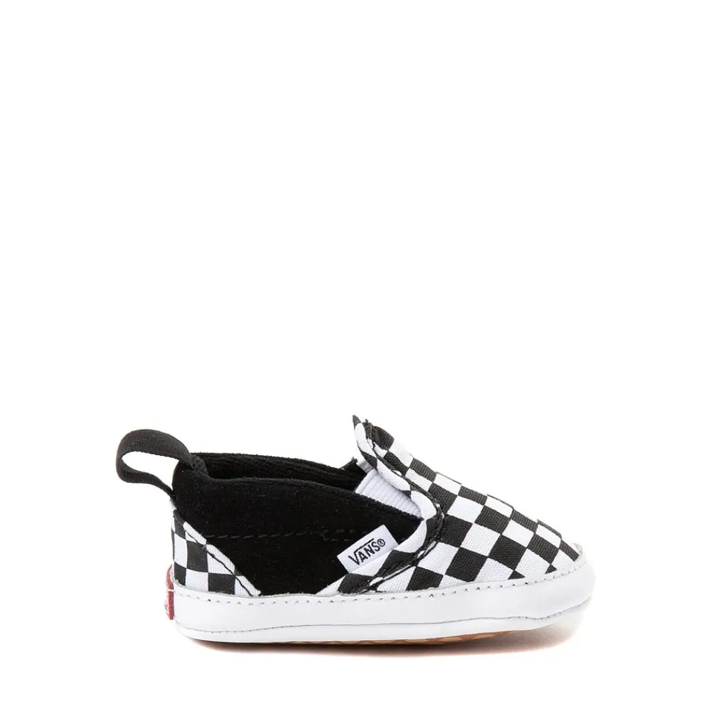 Fashion Vans Slip-On V Checkerboard Skate Shoe - Baby - Black / White