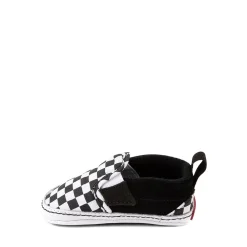 Fashion Vans Slip-On V Checkerboard Skate Shoe - Baby - Black / White