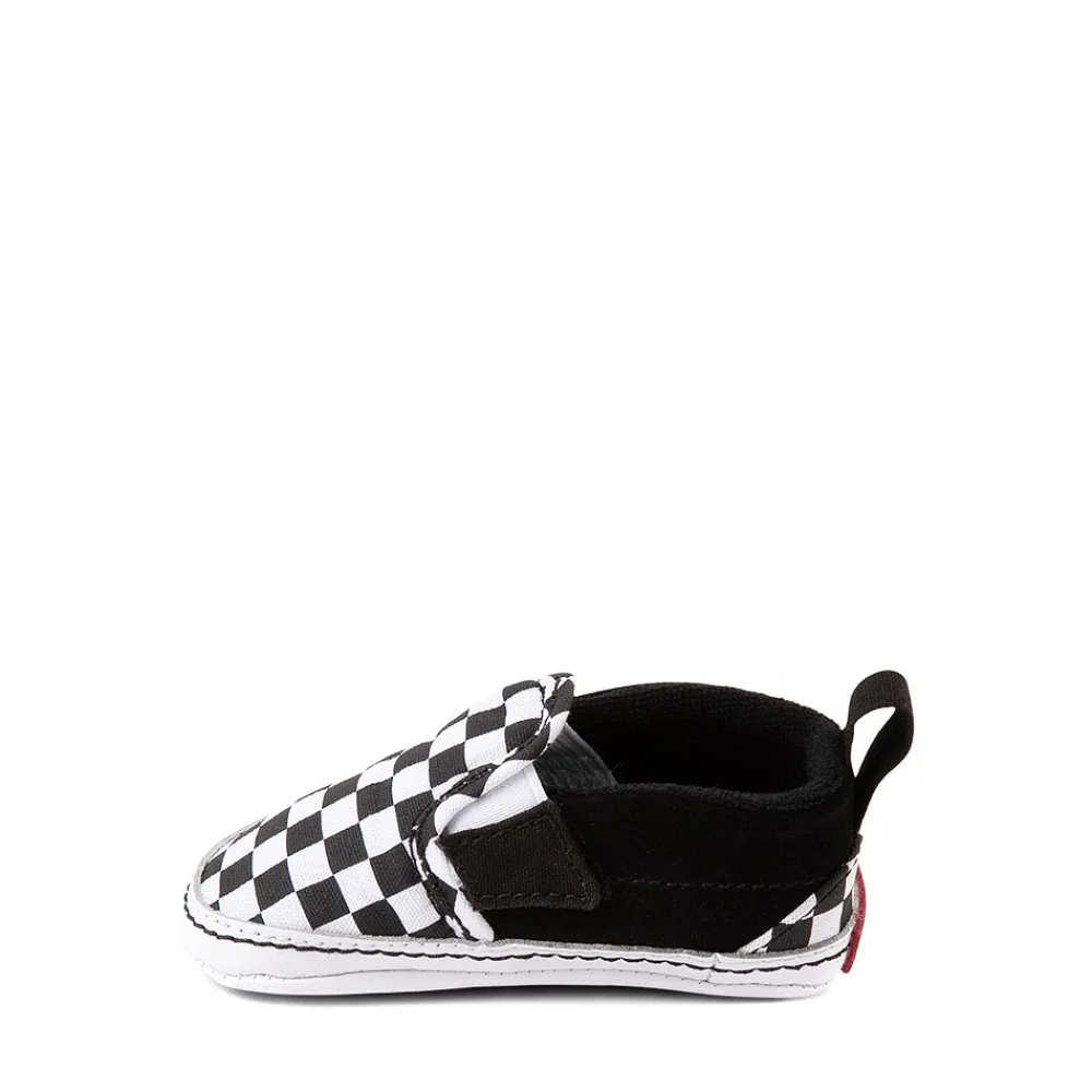 Fashion Vans Slip-On V Checkerboard Skate Shoe - Baby - Black / White