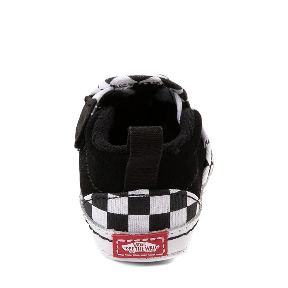 Fashion Vans Slip-On V Checkerboard Skate Shoe - Baby - Black / White