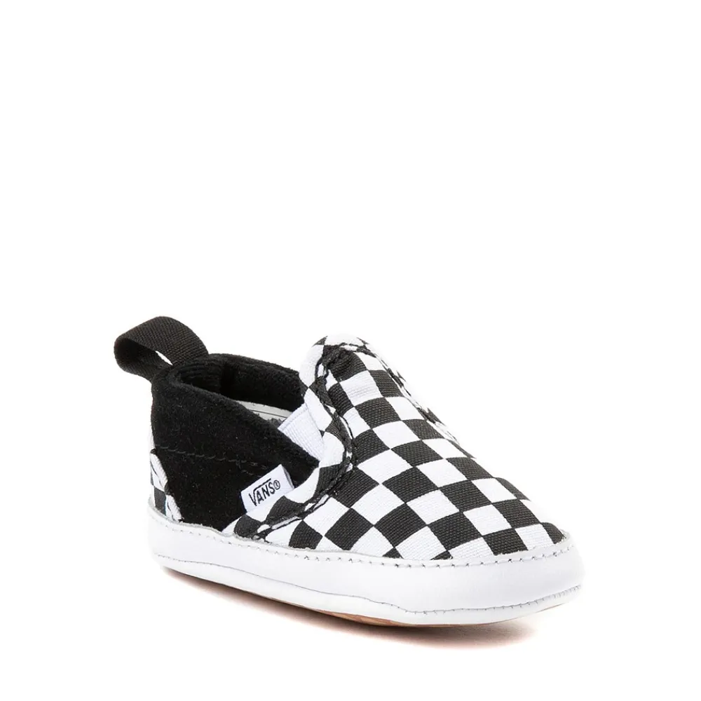 Fashion Vans Slip-On V Checkerboard Skate Shoe - Baby - Black / White