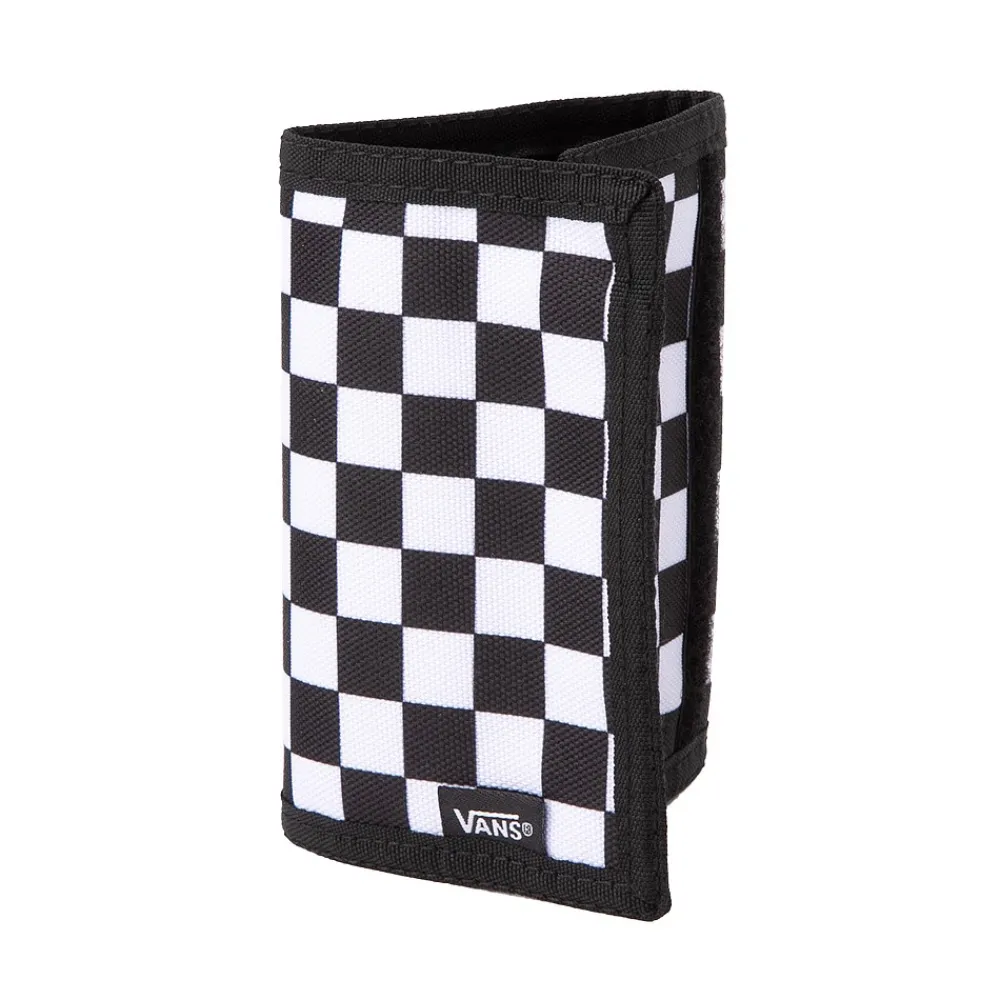 Shop Vans Slipped Tri-Fold Checkerboard Wallet - Black / White