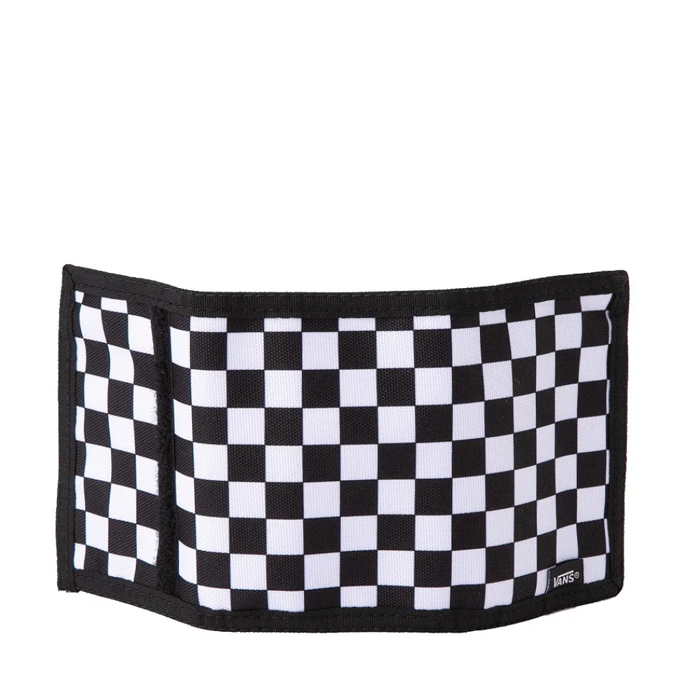 Shop Vans Slipped Tri-Fold Checkerboard Wallet - Black / White