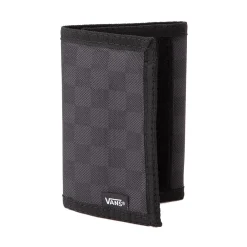 Cheap Vans Slipped Tri-Fold Checkerboard Wallet - Black / Grey