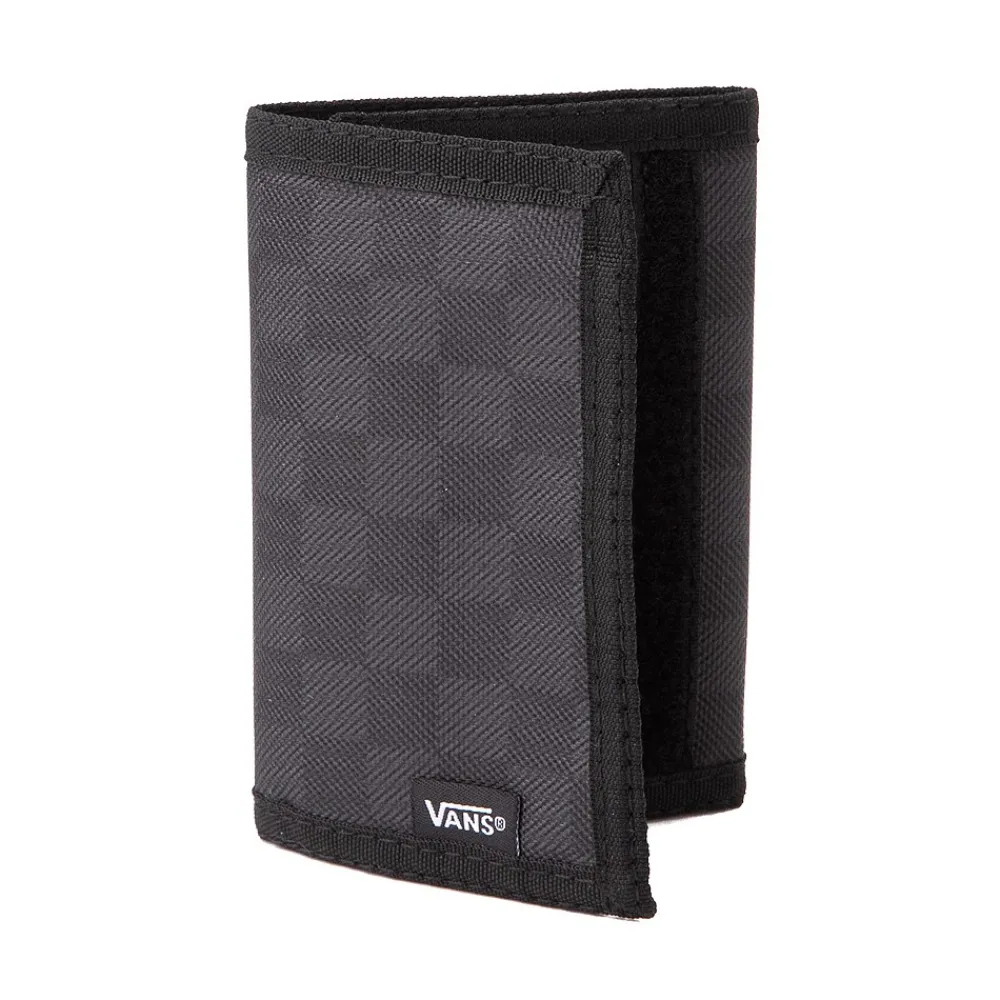 Cheap Vans Slipped Tri-Fold Checkerboard Wallet - Black / Grey
