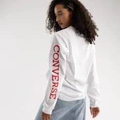 Store Converse Women Chuck Patch Long Sleeve Tee - White