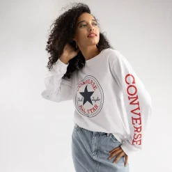 Store Converse Women Chuck Patch Long Sleeve Tee - White