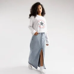 Store Converse Women Chuck Patch Long Sleeve Tee - White