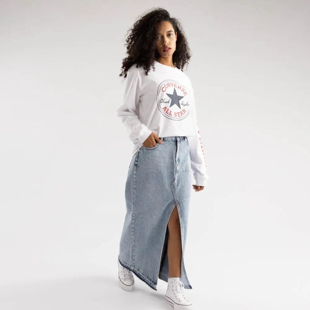 Store Converse Women Chuck Patch Long Sleeve Tee - White