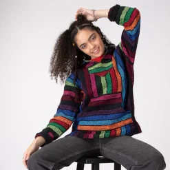 Cheap Crocs Womens Baja Poncho - Rainbow Stripe