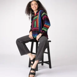 Cheap Crocs Womens Baja Poncho - Rainbow Stripe