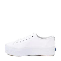 Discount Keds Womens Triple Up Platform Casual Shoe - White / Silver