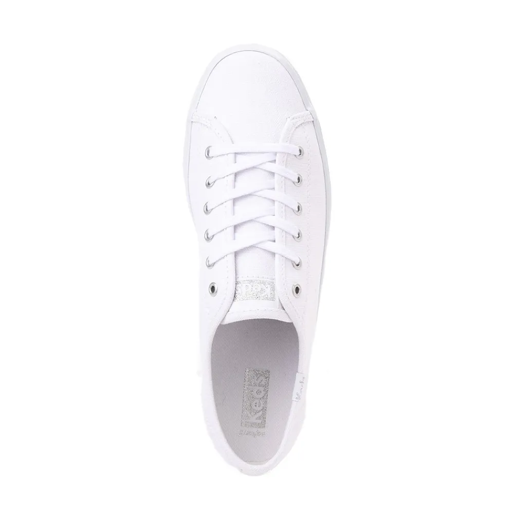 Discount Keds Womens Triple Up Platform Casual Shoe - White / Silver