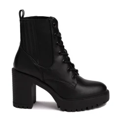 Fashion MIA Womens Avni Heel Boot - Black