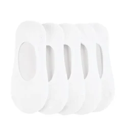 Hot Journeys Womens No Show Sock 5-Pack - White