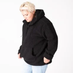 Best Crocs Womens Sherpa Pullover Hoodie - Black