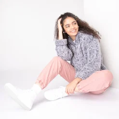Hot Crocs Womens Sherpa Pullover Hoodie - Navy