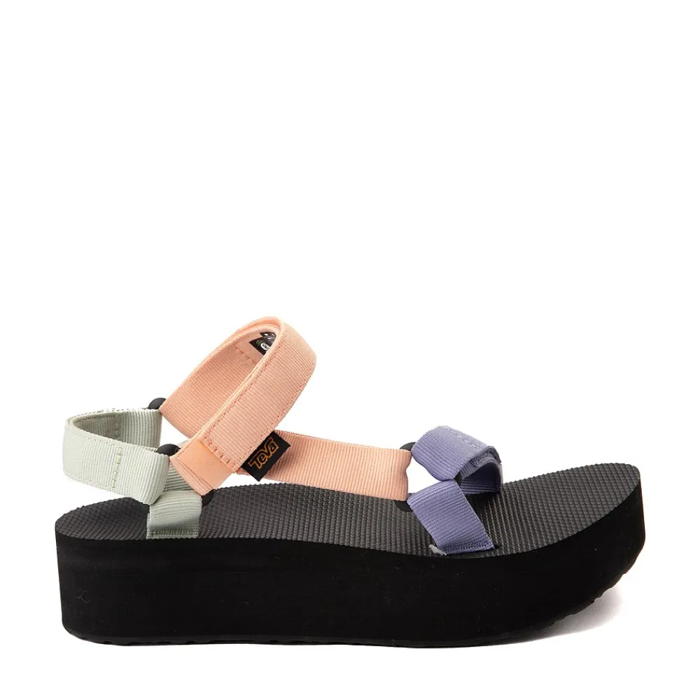Store Teva Womens Flatform Universal Sandal - Sherbert / Multicolour