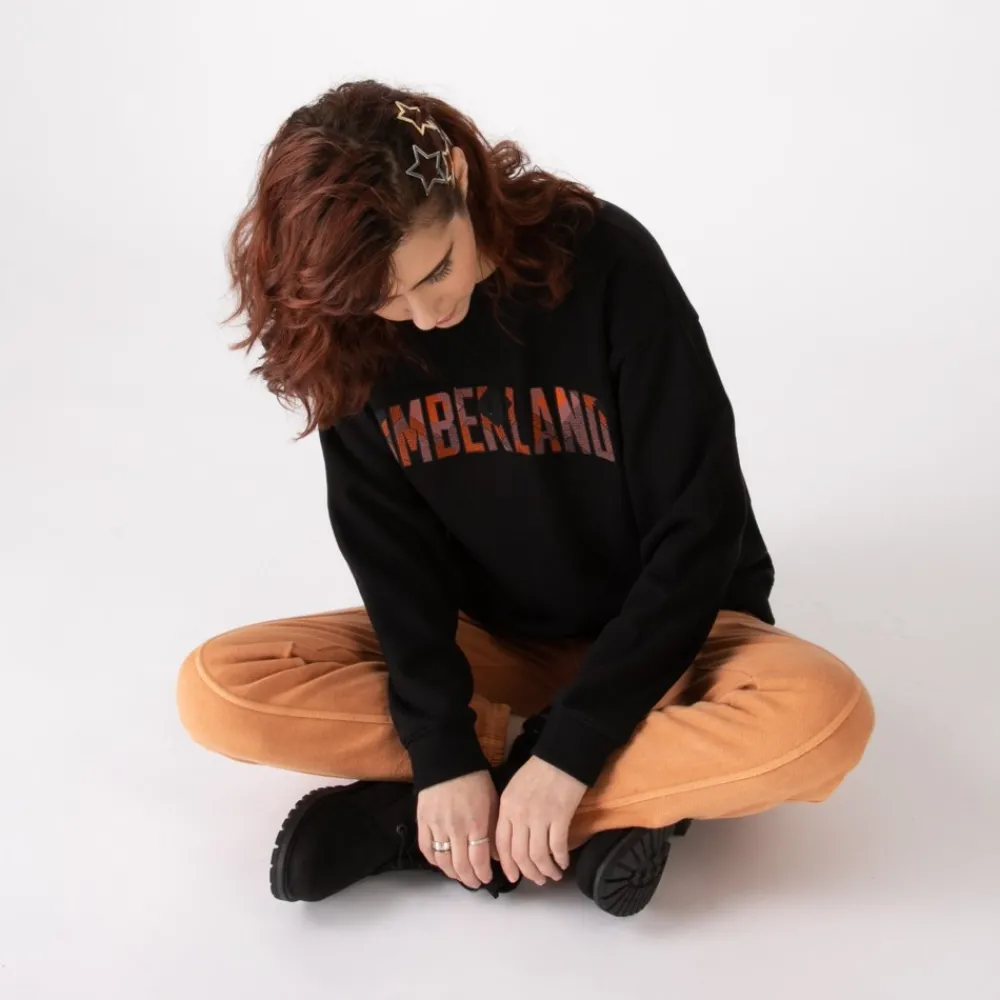 Hot Timberland Womens Logo Sweatshirt - Black / Plaid