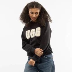 Discount UGG Womens ® Madeline Fuzzy Logo Sweatshirt - Black