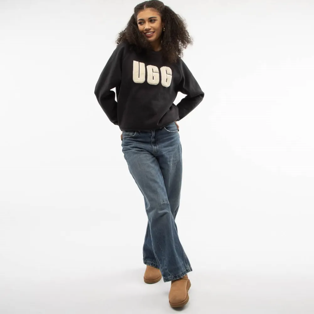 Discount UGG Womens ® Madeline Fuzzy Logo Sweatshirt - Black