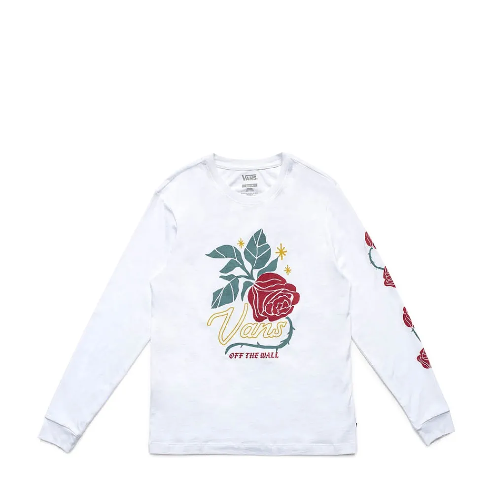 Best Sale Vans Womens Thorned Boyfriend Long Sleeve Tee - White